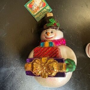 Festive Snowman Ornament with Gift Accents